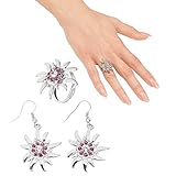 Contenido del envío: un par de Edelweiss pendientes y un anillo