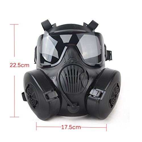 Fancymall-Mask M50 Masque de paintball Style masque à gaz noir Noir 22.5*17.5cm