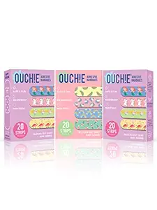 Aya Papaya Ouchie Non-Toxic Printed Triple Combo (3 X 20= 60 Pack) - 2 X Lavender & 1 X Pink