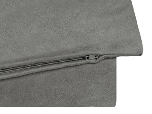 Kissenhüllen in Wildleder-Optik – angenehm weich & überaus robust – in 21 fantastischen Farben und 3 Größen (14 Farben in 60 x 60 cm), Doppelpack Kissenhüllen 50 x 50 cm, anthrazit - 4