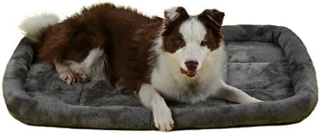 Dog Bed Bolster,QIAOQI Soft Warm Dogs & Cats Kennel and Crate Mat Mattress Medium Grey