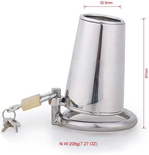 WUBIN Women Viberate Toys Metal Bucket Shape Stainless Steel Male Chastity Device Bondage Rooster Cage Bird Lock Male Sleeve Cage Happy Toys for Men G7-1-234,50mm, Love (Color : 50mm)