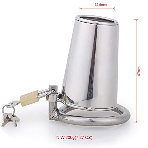 WUBIN Women Viberate Toys Metal Bucket Shape Stainless Steel Male Chastity Device Bondage Rooster Cage Bird Lock Male Sleeve Cage Happy Toys for Men G7-1-234,50mm, Love (Color : 50mm)
