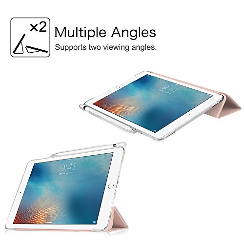 iPad Pro 9.7 Hülle mit Built-in Apple Pencil Halter – Fintie Ultra Slim Superleicht Schutzhülle Smart Shell Case Cover Tasche Etui mit Translucent Rücken Deckel, Auto Schlaf / Wach und Standfunktion for Apple iPad Pro 9.7 Zoll (2016 Modell) (iPad Pro 9.7“, Roségold) - 8