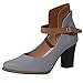 Produktbild Damen Sandalen Spitz Pumps Schnalle Blockabsatz Stiefel Peep Toe Keilabsatz Stiefeletten Retro Sommerschuhe Keilabsatz Schuhe Sandaletten (EU:43, Grau)