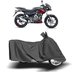 Black Hill Quality 100% Polyester Two Wheeler Body Cover for Bajaj Pulsar 150 (Grey)