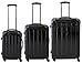 Produktbild 3-teiliges Polycarbonat-Trolley-Koffer-Set in Schwarz