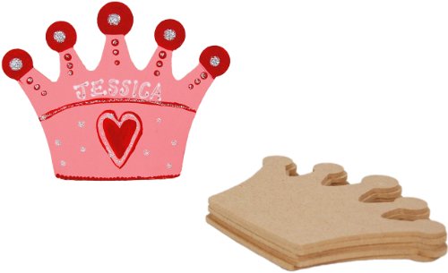 Country Love Crafts Balstelvorlage aus Holz, flach, Kronenform, Hellbraun - 2