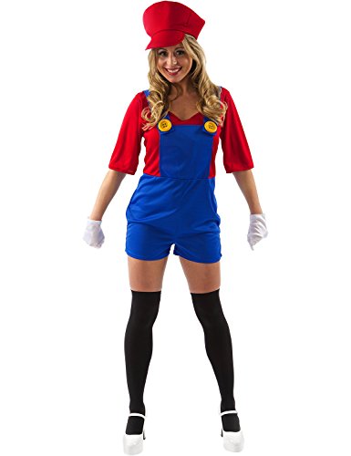 Mens Adult Super Mario AND Luigi Workmen Couples Fancy Dress ...