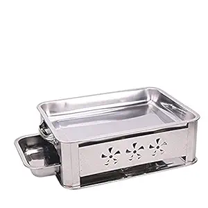 Arkit Portable Stainless Steel Outdoor Chafing Dish BBQ Fish Stove Grill Plate (Sliver Color)