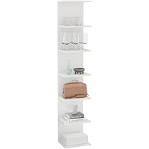 ComfortCove Boekenkast Wandplank, Aan Muur Gemonteerde Plank, Legplanken, Zwevende Planken, Boekenkast, Opbergplanken voor Slaapkamer, Woonkamer, Badkamer, Keuken, Bureau, 7 planken, Zwart