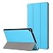 Produktbild Gusspower Hülle für Das neue Kindle Fire HD 10 Tablet (7th Gen - 2017 Release) - Slim Folding Kunstleder Ständer Smart Cover mit Auto Wake / Sleep für All-New Amazon Fire HD 10,1 Zoll Tablette (Himmelblau)