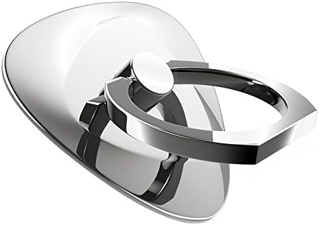 Phone Finger Ring Stand Holder [Never Drop Your Phone], Lamyik 360° Rotation Universal Love Heart Zinc Alloy Metal Phone Finger Loop Grip Holder For All Smartphones and Tablet PCs (Silver)