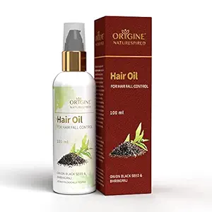 ORIGINE NATURESPIRED Hair Oil For Hair Fall Control | Hair Oil For Hair Growth | Crafted Using Castor Oil and Bhringraj, Vitamin E, Almond Oil, Onion Oil | Provide Nourishment to Hair - 100 ml