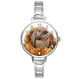 Timest - Baby Hase Damenuhr Italian Charms Edelstahlarmband Rund Analog Quarz BM0951CC