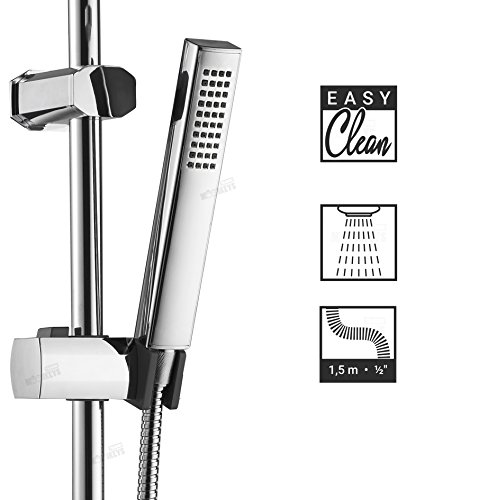 Dusch Set Überkopfbrause Set Verchromt Duschsäule Duschkopf Regendusche Handbrause - 3