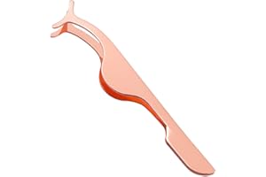 DAZISEN Pince à Cils en Acier Inoxydable - Applicateur de Cils Pince Faux Cils pour Charger et Décharger les Faux Cils Extension de Cils Outil(Or Rose)