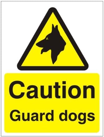 CCTV sign 'Caution Guard Dogs' 200x300 Self Adhesive