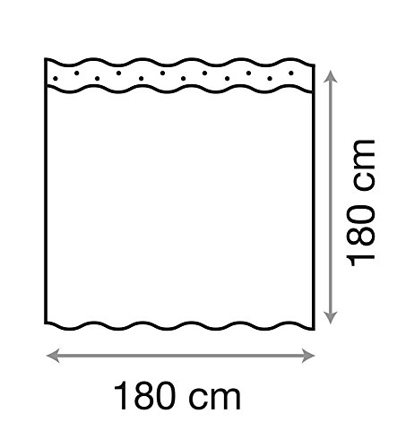 Duschvorhang Meeresbrise 180 x 180 cm, hochwertige Qualität, 100% Polyester, wasserdicht, Anti-Schimmel-Effekt, inkl. 12 Duschvorhangringe - 5