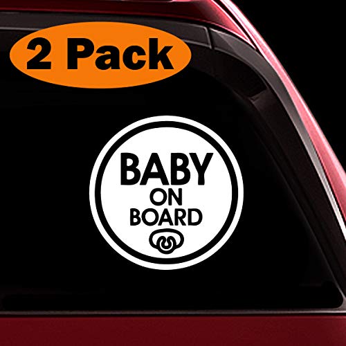 TOTOMO # ALI-029 (Set di 2) Baby on Board Sticker Decal Safety Caution Sign per Auto Windows - Baby Ciuccio