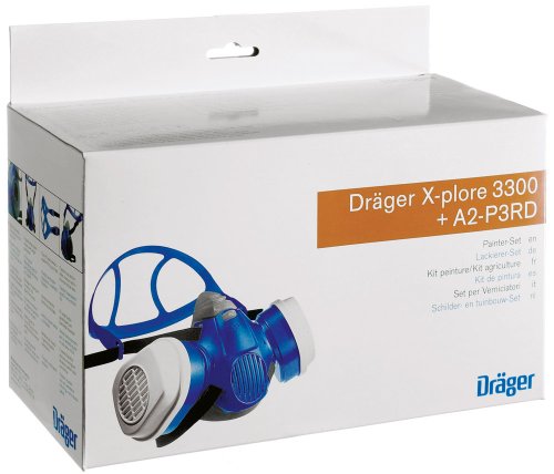 Dräger X-plore 3300 Lackierer-Set + 5 Paar Vorfilter + 1 Paar Vorfilterkappen