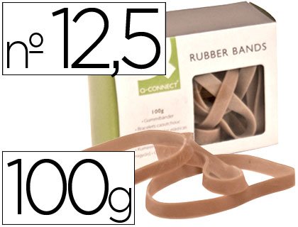 Q-Connect - Bandas elasticas 100 gr 125 x 9 mm numero 12 5 Q-Connect - Bandas elasticas 100 gr 125 x 9 mm numero 12 5