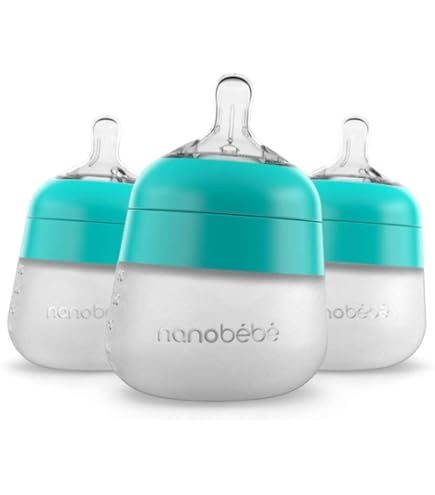 Nanobebe Flexy Ciuccio Neonato 3+ Mesi - Ortodontico In Silicone, 4 Pezzi Grigio E Bianco, Senza BPA, Premiato Per L'allattamento