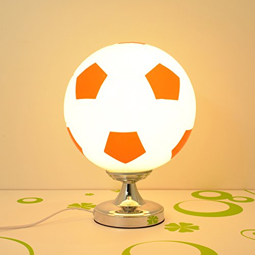 Preisvergleich Produktbild FGHOME Einfache Kreativität Glas ball tischlampe fußball basketball kinderzimmer nachttischlampe Schreiben lesen tischlampe (Red football)