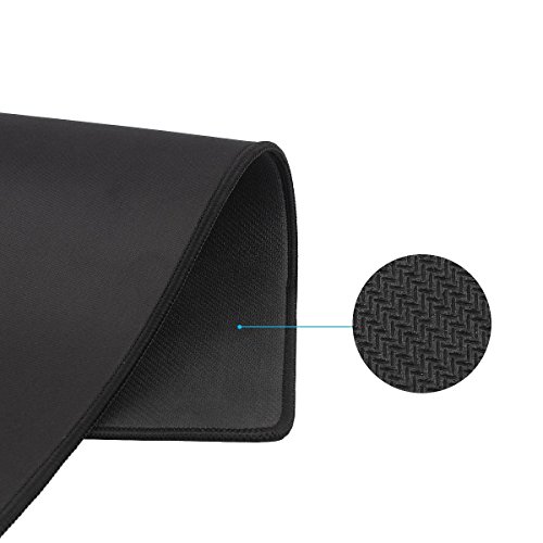 Elzo Mauspad Extra Groß Gaming Mouse Mat Geeignet für Tastatur und Maus Rutschfester Gummibestand Mousepad Mousepad mit strukturierter Oberfläche und genähten Rändern 90 x 30 x 0.4cm Schwarz - 5