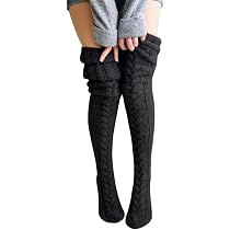 1 Paio Calze Parigine Donna Extra Lunghe 84 Cm - Sopra Il Ginocchio, Invernali, Rosse, In Maglia Morbida