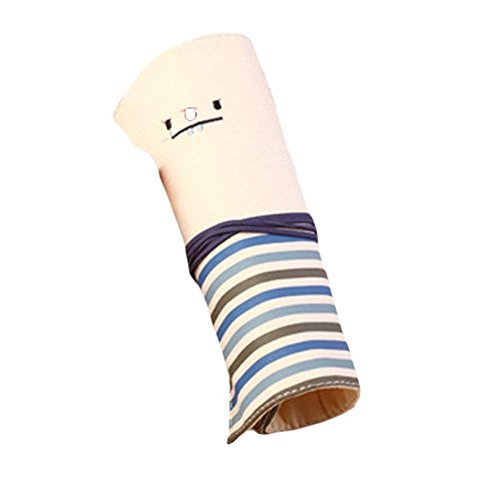 Little Tree estuche portalápices estilo mignonne", diseño de cara feliz lienzo casos de lápiz de rodillo bolígrafo bolsa de almacenaje con cordón para lápices o los pincel de maquillaje - Beige