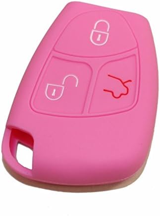Silicone Key Case Cover for 3 buttons Remote Control Mercedes Benz Class A B C E S CL ML CLK CLS SLK Various Colours Gift idea pink