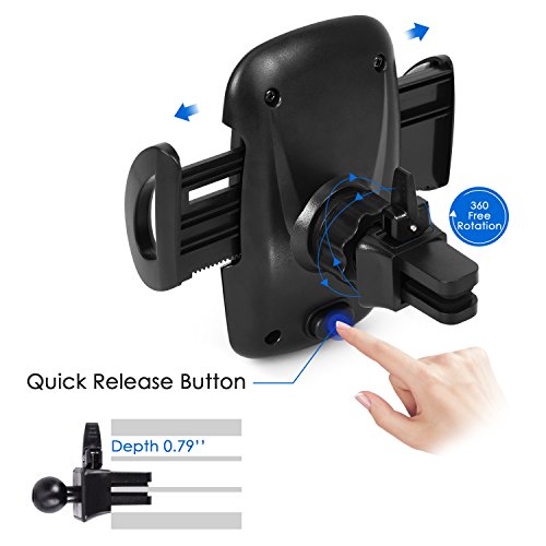 Ereach Supporto Smartphone per Auto Cellulare Rotazione di 360 Gradi di Rotazione Porta Cellulari Auto per Telefoni iPhone 7 7 Plus 6s 6s Plus 6 6 Plus iPhone SE 5s, Samsung Galaxy S7 S6 J5 A5, Asus Zenfone 3, Huawei e GPS