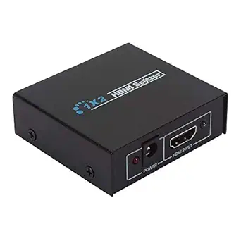 Terabyte 1x2 HDMI Splitter 2 Ports, HDMI Splitter 1 in 2 Out, Supports 3D 4K x 2K @30HZ Full HD 1080P, Support For TVs or Multi Monitor Adapter at Same Time- (Black)+7