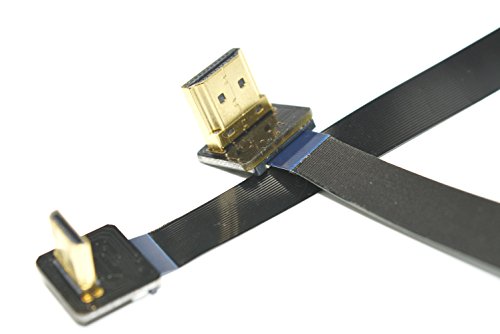 FPV HDMI Kabel Mini HDMI männliche Schnittstelle 90 Grad zum Standard HDMI Mann 90 Grad für bürstenlose Kardanische Handgriff Kardanische Drohne dsrl Kardanische Multicopter Luftbild Fotografie schwarz 60CM - 9