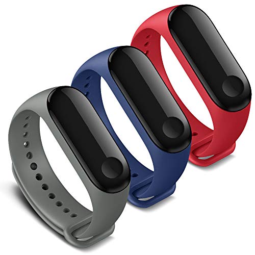 FUNKID Pulsera para Xiaomi 3 Correa de Reloj Elegante Reemplazo de Bandas para Mi3 (3 Colores Puros)- diseño Liso