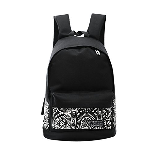 FakeFace Damen Mädchen Canvas Rucksack Schulranzen Schulrucksack für High School Campus Uni Outdoor Reise