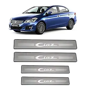PRIKNIK Car Footstep Door Sill Plate Stainless Steel Non-Led Compatible with Maruti Compatible with Suzuki Ciaz