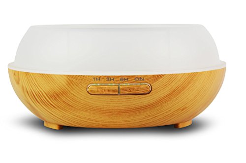 Aroma Diffuser mit 300 ml – Luftbefeuchter und Ultraschallvernebeler – Raumduft verbesserung für Wohnung, Büro, Yoga etc. Die Duftlampe für Aromatherapie und Luftbefeuchtung – My1St™ (300ml, Helles Holzdekor – UNI) - 9