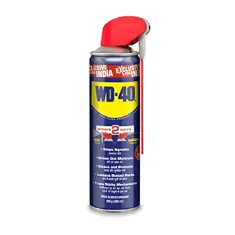 Pidilite WD 40, 500 ml Multipurpose Smart Straw Spray, for Auto Maintenance, Rust Remover, Home Improvement, Loosens Stuck & Rust Parts, Removes Sticky Residue, Descaling, Protectant & Cleaning Agent for Multi Use