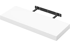 WOLTU Mensola da Muro Rettangolare Scaffale Libreria a Parete Decorazione per Cameretta Ufficio Porta CD/Dvd in Legno Bianco 60cm RG9319ws-b