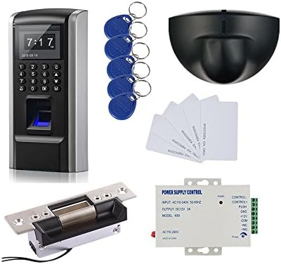 Bio Fingerprint +RFID+PIN Entry Security Access Control System &amp; Exit Motion Sensor +ANSI Strike Lock +110-240V Power Unit