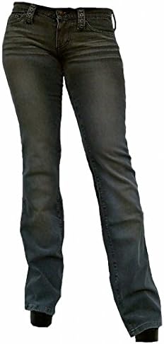 Fornarina Woman Jeans Gray Outrage Stretch Rock Star Bootcut Pant Stonewash Hole Rivets Design W28 L34