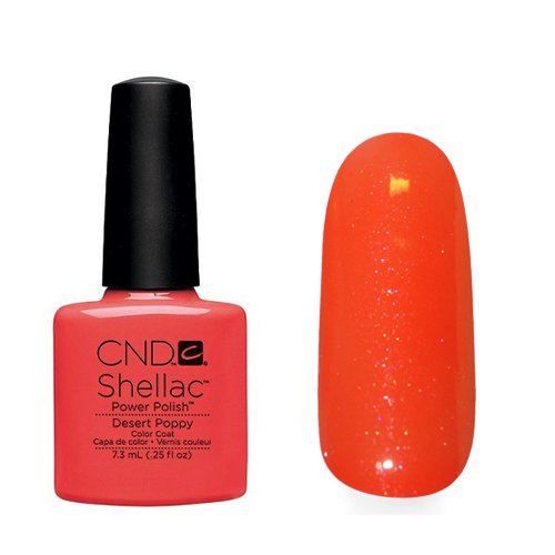 CND Shellac Nail Polish, Choose from Over 60+ colours,Top Coat & Base Coat Choose From these Collections Open Road,Forbidden Fall,Sweet Dreams,Summer Splash,Intimates & The New 2014 Paradise Collection. (Desert Poppy (Open Road Collection))