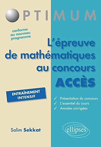 Télécharger l'Epreuve de Mathématiques au Concours ACCES Gratuit