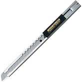 Olfa SVR-2 Slimline paslanmaz &ccedil;elik yaylı bı&ccedil;ak, cep klipsli, gri
