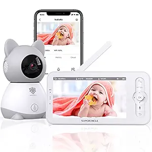 Baby Monitor, SUPERUNCLE Video Baby Monitor with 1080P Digital Camera Support Infrared Night Vision, Humiture Sensor, Audio Two Way Talk, 2.4GHz Wireless Transmission, 1000ft Range, VOX Mode