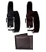 Elligator Combo of Black & Brown Belt and Brown Wallet (Two Belt One Wallet) RS.299.00