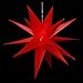 Produktbild Dekohelden24 Falkensteiner Adventsstern aus Kunststoff zum aufklappen, Ø 80 cm mit 18 Spitzen, in der Farbe rot, inkl. LED Beleuchtung und Adapter, für Innen und Außen geeignet.
