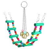 Balacoo 2Pcs Bird Ladders Bridge Toys Set Hanging Hammock with Bell Parrot Cage Chew Toy